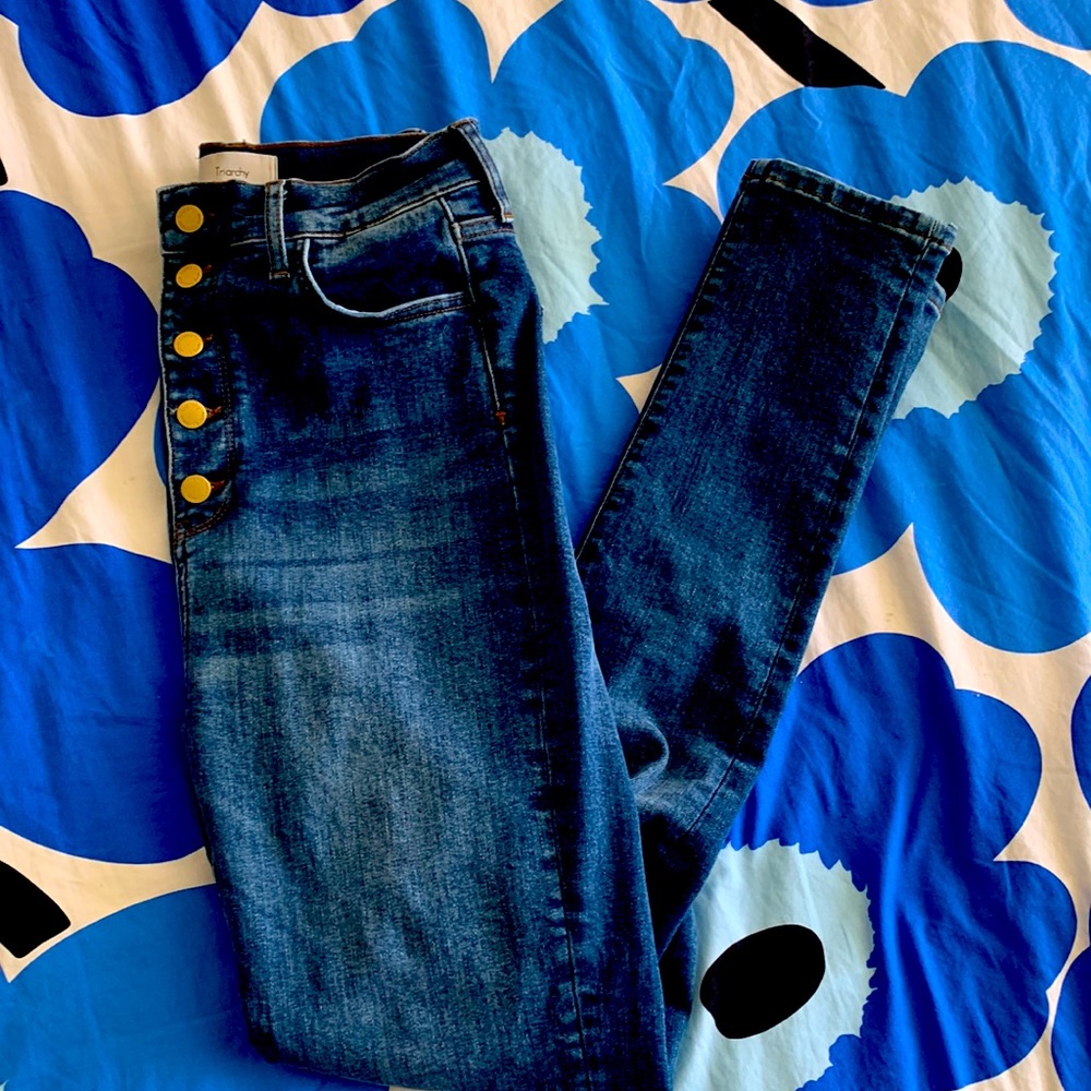 Triarchy High Waisted Button Jean - image 1